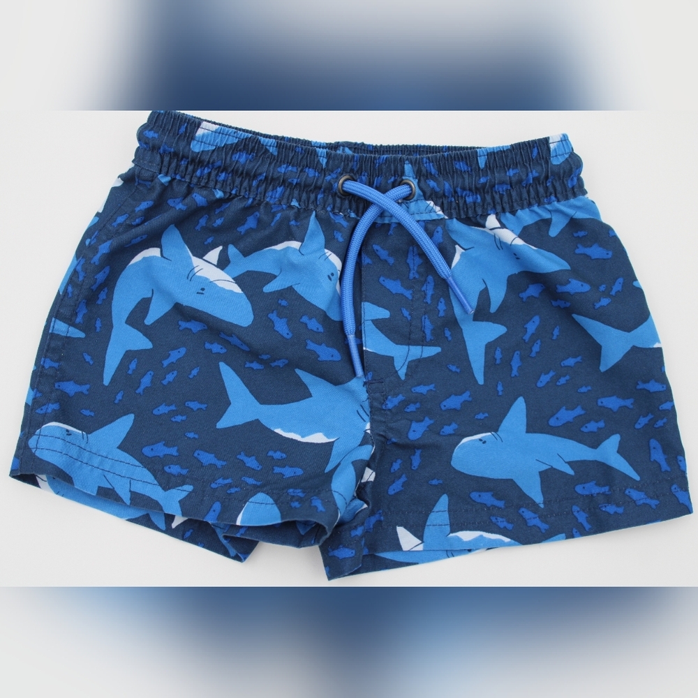 Carter’s Baby Boys Shark Swim Trunks 12M – Navy & Blue